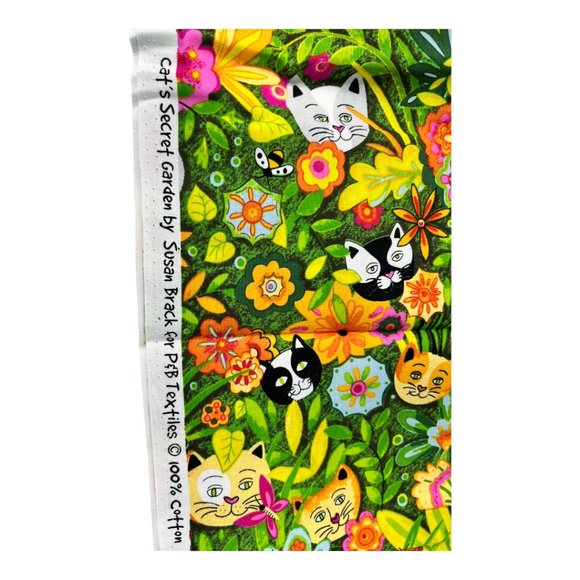 Cat's Secret Garden Fabric - Picture 3 of 3